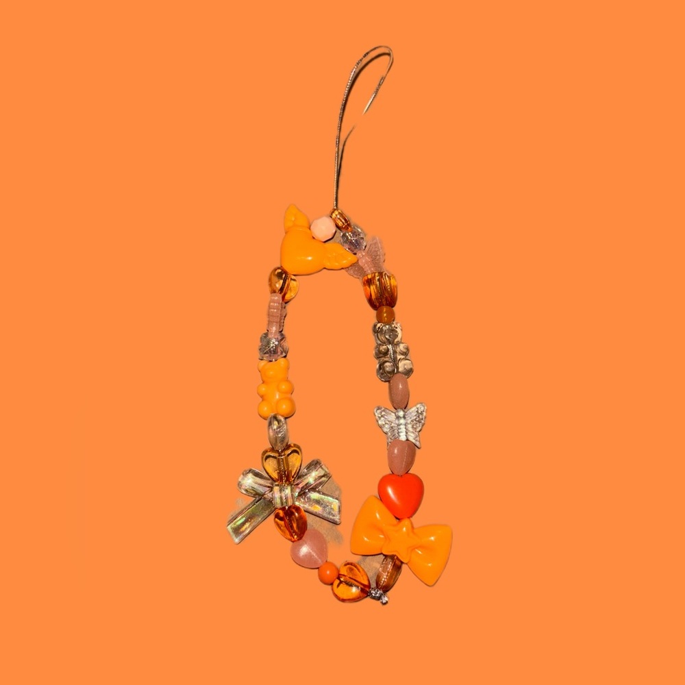 Orange Phone Charm Bracelet